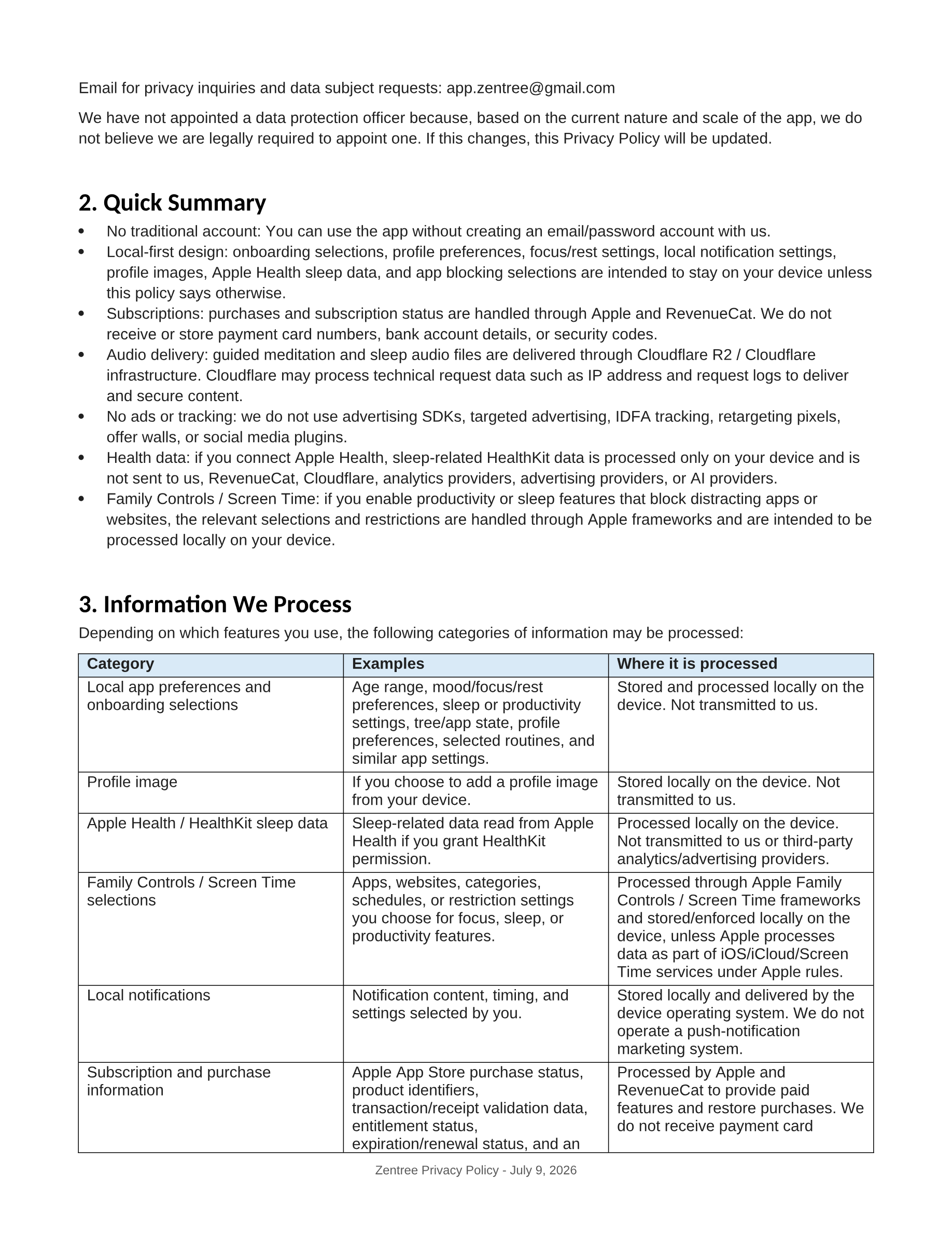 Privacy Policy — page 2